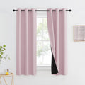 Nicetown 100% Blackout Window Curtain Panels, Heat and Cold Blocking Drapes with Black Liner for Nursery, 60" Thermal Insulated Draperies (…