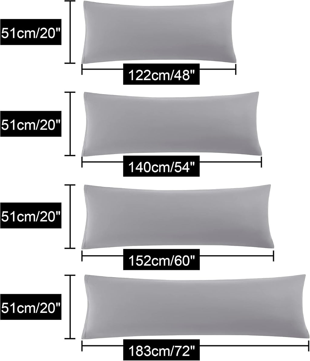 uxcell Soft Microfiber Body Pillow Cover with Zipper Closure, Long Pillow Cases for Body Pillows Weave for 90 GSM Polyester, Grey Body (20"…