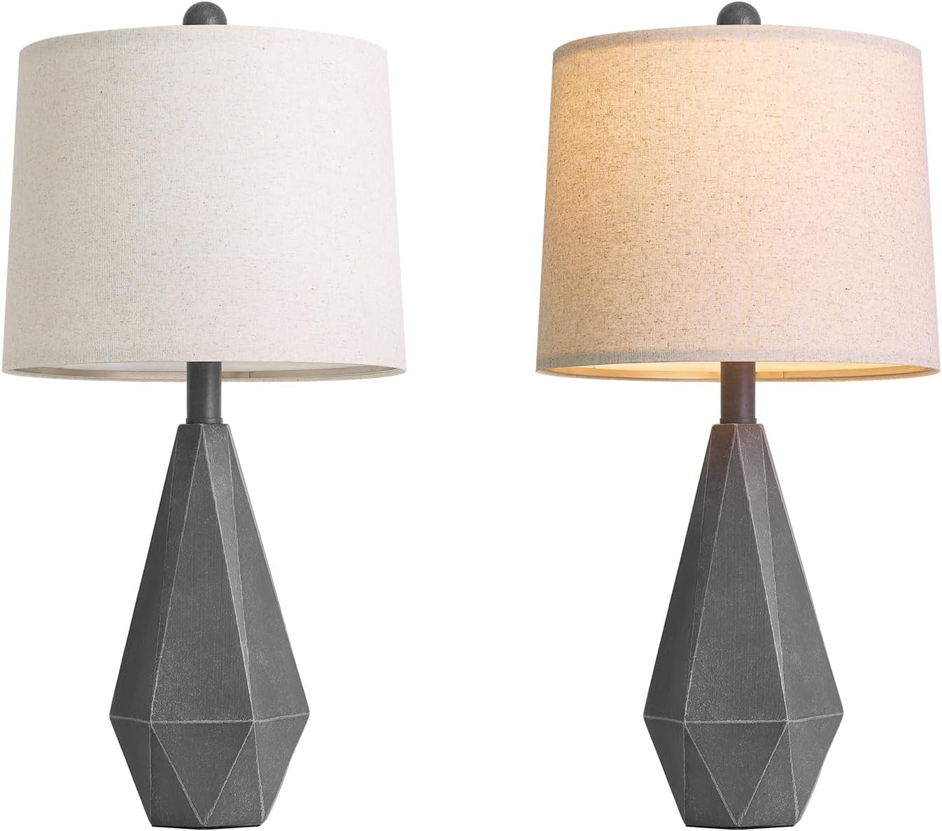 PoKat 23.5'' Farmhouse Table Lamps Set of 2, Rustic Nightstand Lamps for Bedroom, Classic Bedside Lamps for Living Room Office Sideboard…