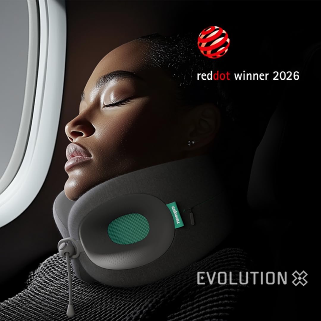 Cabeau Evolution X Travel Neck Pillow - Memory Foam Body Positioner - Fits Most Neck Sizes (11-21 Inches) - Three Ways to Adjust for…