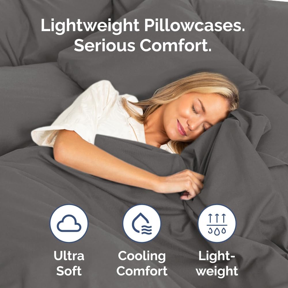 Queen Pillow Cases Set of 2 - Ultra Soft Hotel Quality Pillowcase Covers - Comfy, Cozy & Wrinkle Free - Shrinkage, Stain & Fade Resistant…