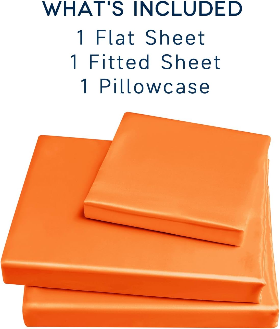 Golal Satin Sheets Twin XL Size - 3 Pieces Luxury Silky Soft Bed Sheets, Wrinkle-Free Burnt Orange Satin Silk Sheet Set with 1 Deep Pocket…