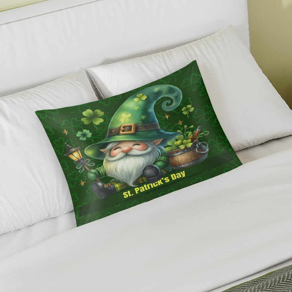 St Patrick Day Gnome 14 Satin Silk Pillowcase for Hair and Skin Pillow Cases Standard Size Soft Silk Pillow Case with Envelope Closure…