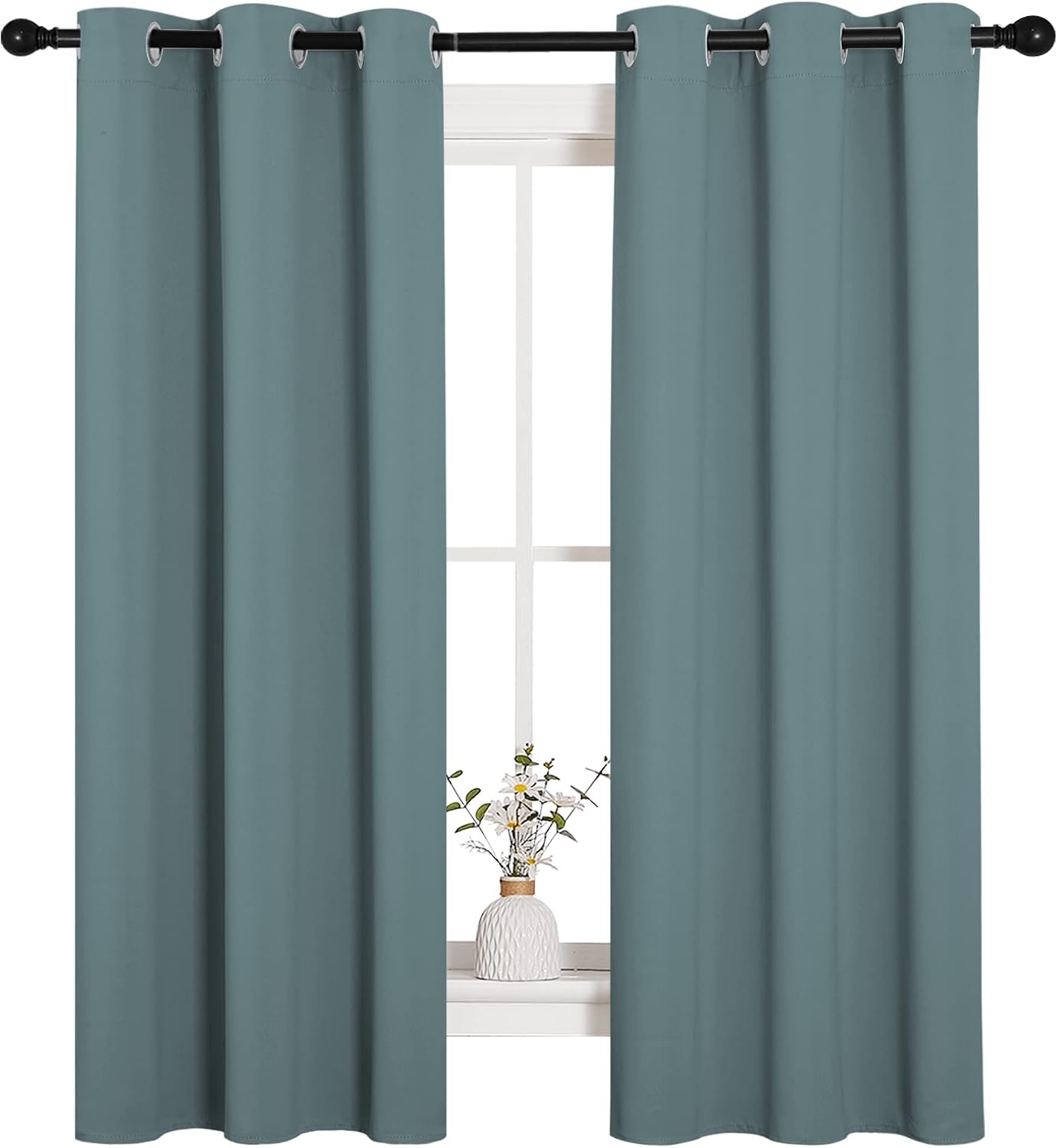 NICETOWN Modern Blackout Curtains Noise Reducing, Thermal Insulated and Privacy Room Darkening Drape Panels for Boy's Guest Room Door…