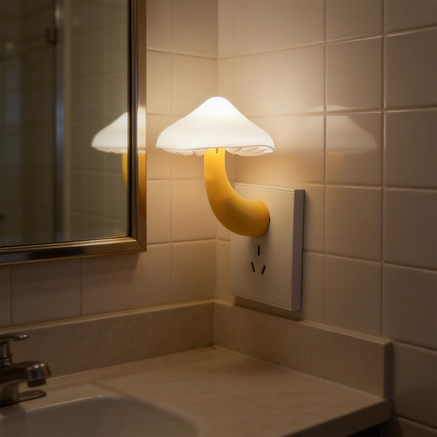 APAKI LED Mushroom Night Light Plug in Lamp, Light Sensor Night Lights Plug into Wall, Dusk to Dawn Sensor Night Light for Adults Ki…