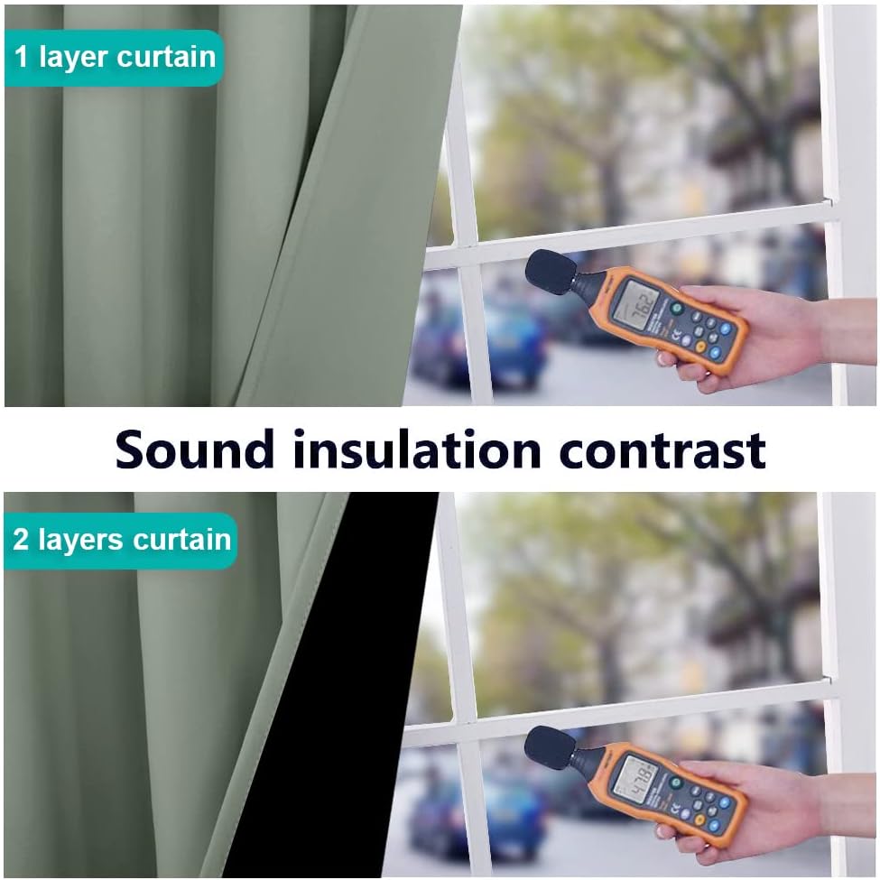 Nicetown 100% Blackout Curtains 84 inches Long, Thermal Insulated & Noise Blocking Out Drapes for Baby Room Window, Guest Room Lined Window…