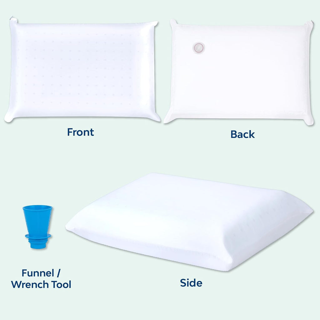 TheWaterPillowbyMediflow Mediflow Cooling Gel Memory Foam Water Pillow - Adjustable Pillow for Neck, Pillow for Side, Back, and Stomach Sl…