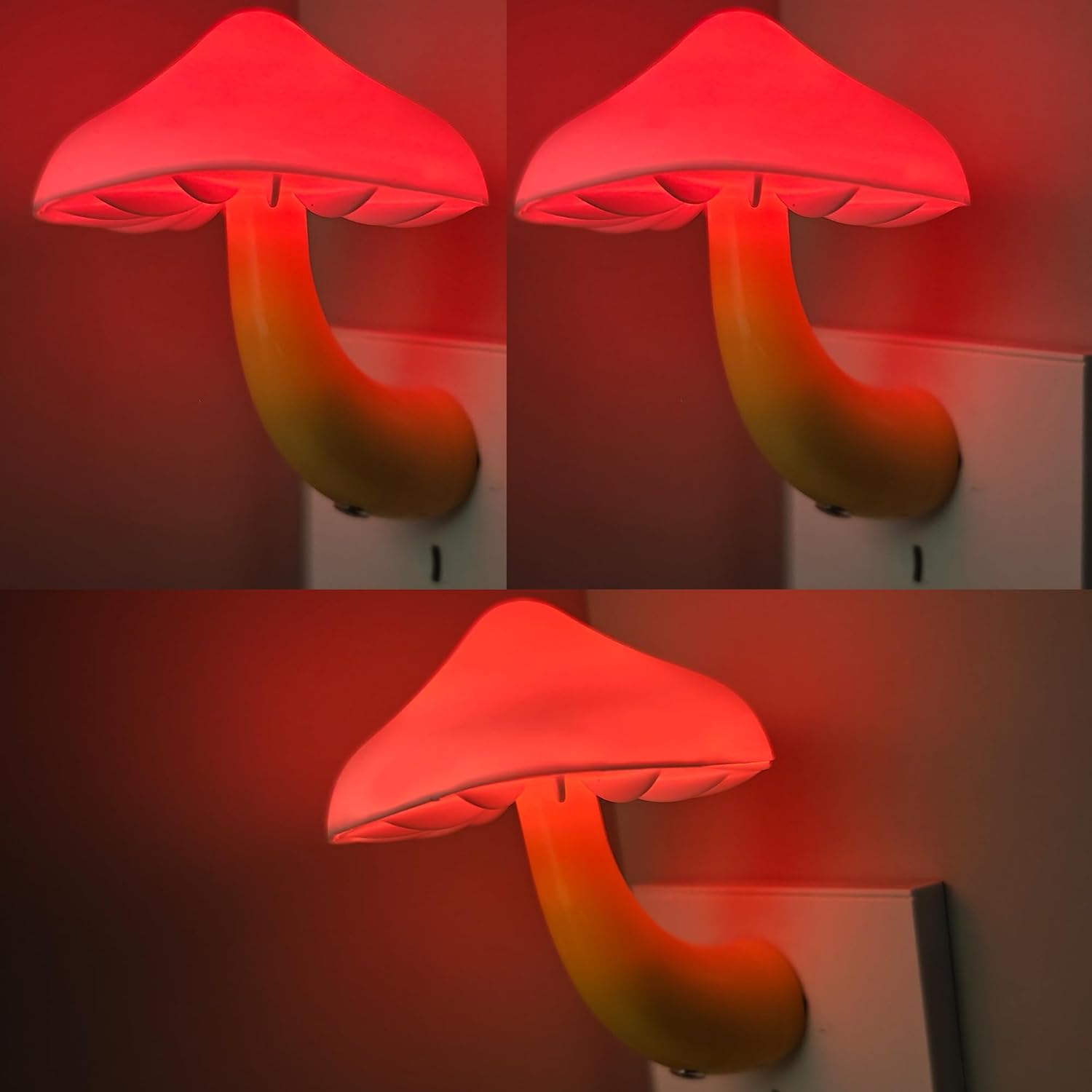APAKI 3 Pack LED Mushroom Night Light Plug in Lamp, Light Sensor Night Lights for Adults Kids Room Bedroom Bathroom Hallway Kitchen…