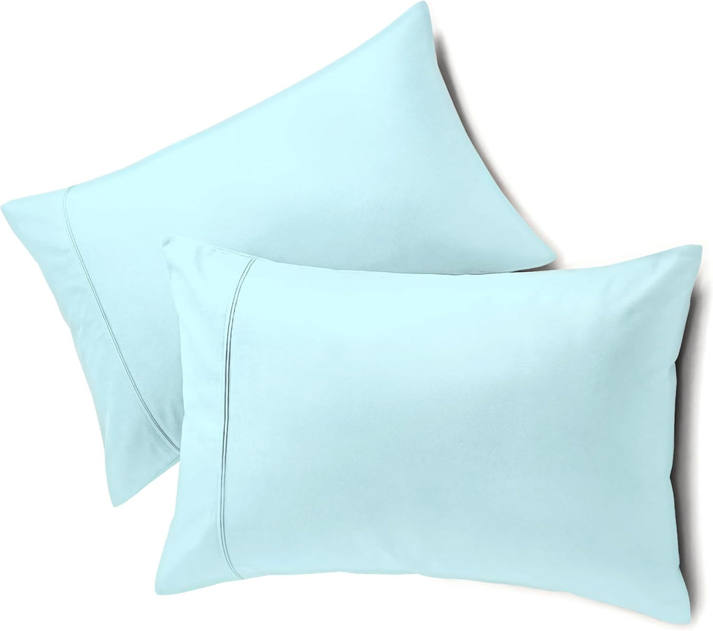 Queensbay Standard Pillow Cases Set of 2, Microfiber Cooling Pillowcases, Soft Breathable Envelope Closure Pillow Covers, Wrinkle Free Easy…