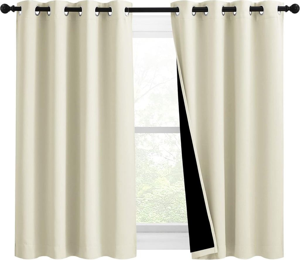 Nicetown Warm Curtains for Winter, Bedroom Full Blackout Curtain Panels, Great Job for Blocking Light, Complete Blackout Draperies with Bla…