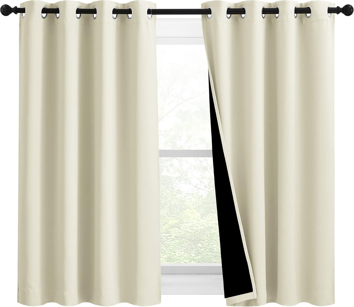 Nicetown Warm Curtains for Winter, Bedroom Full Blackout Curtain Panels, Great Job for Blocking Light, Complete Blackout Draperies with Bla…