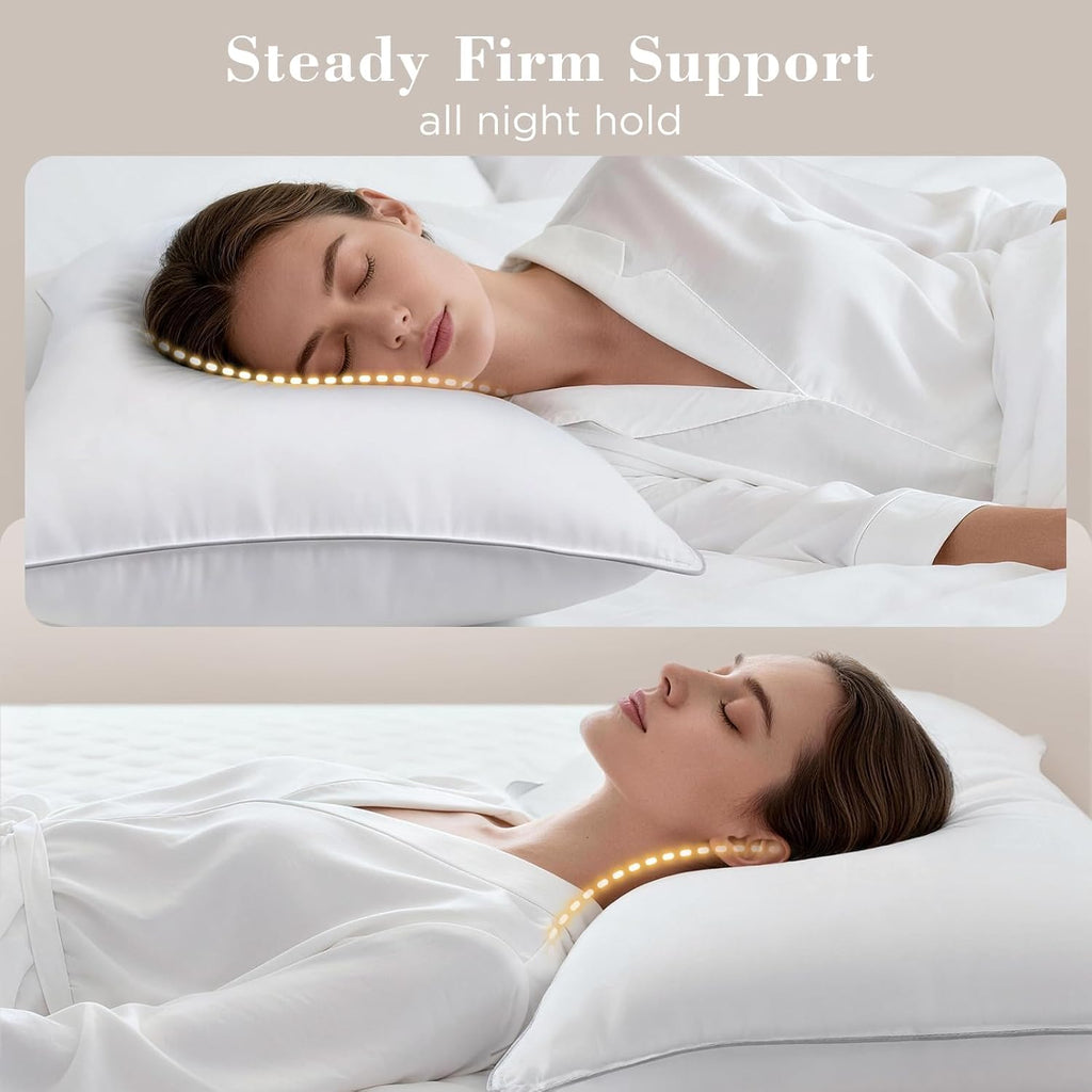 Viewstar Bed Pillows Different Size Set of 2, Hotel Collection, Down Alternative Pillow for Back, Stomach or Side Sleepers, Double Stitch W…