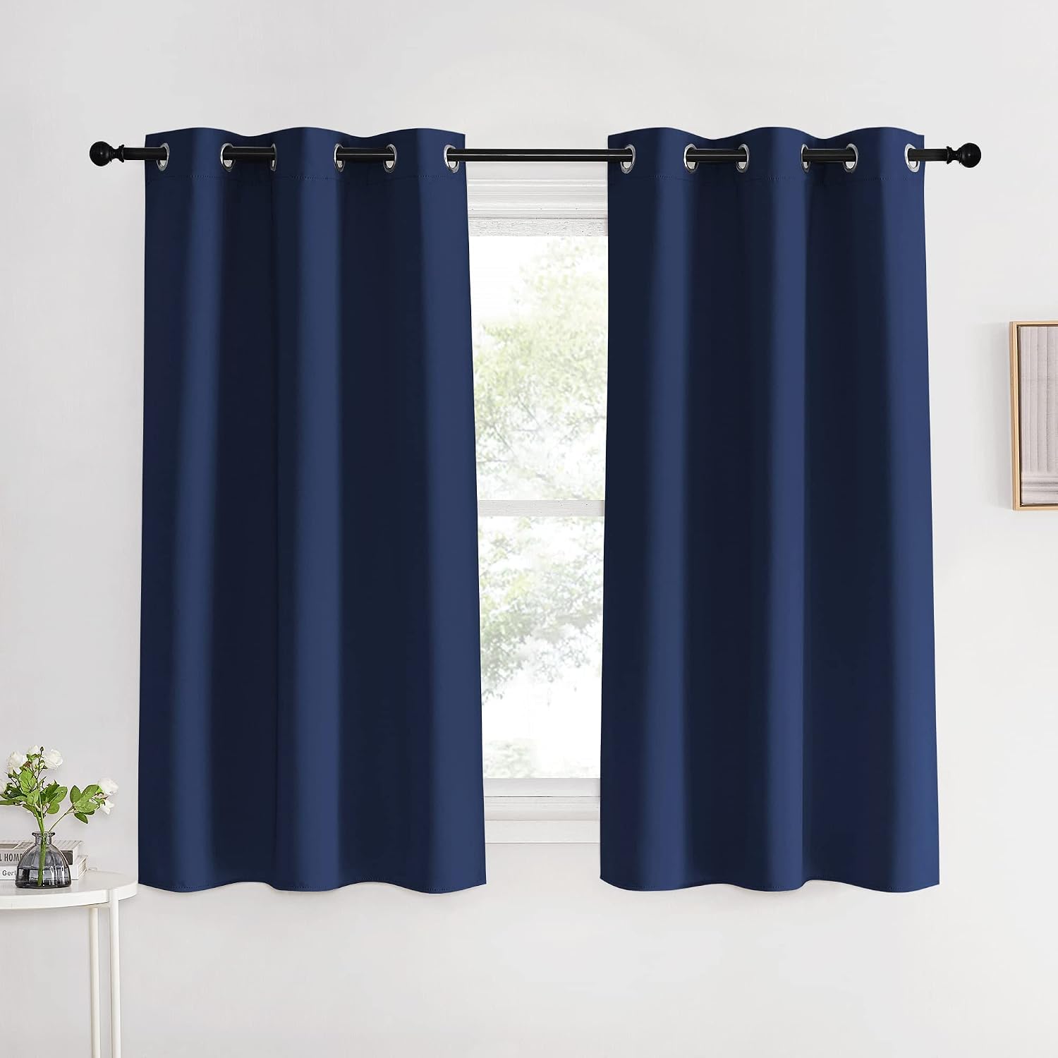 NICETOWN Blackout Draperies Curtains, Navy, 1 Pair, 42 x 60 Inch, All Season Thermal Insulated Solid Grommet Top Blackout Curtains/Drapes…