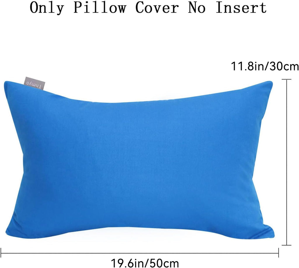 Thmyo 4-Pack 100% Cotton Lumbar Comfortable Solid Decorative Throw Pillow Case, Rectangle Cushion Cover Pillowcase Sublimation Blank Pillow…