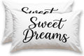 HOMETITUTE Pillow Covers Decorative Pack of 2 Satin 12x20 Inch Sweet Dreams Art Lumbar Throw Pillow Cases for Sofa Couch Living Room…