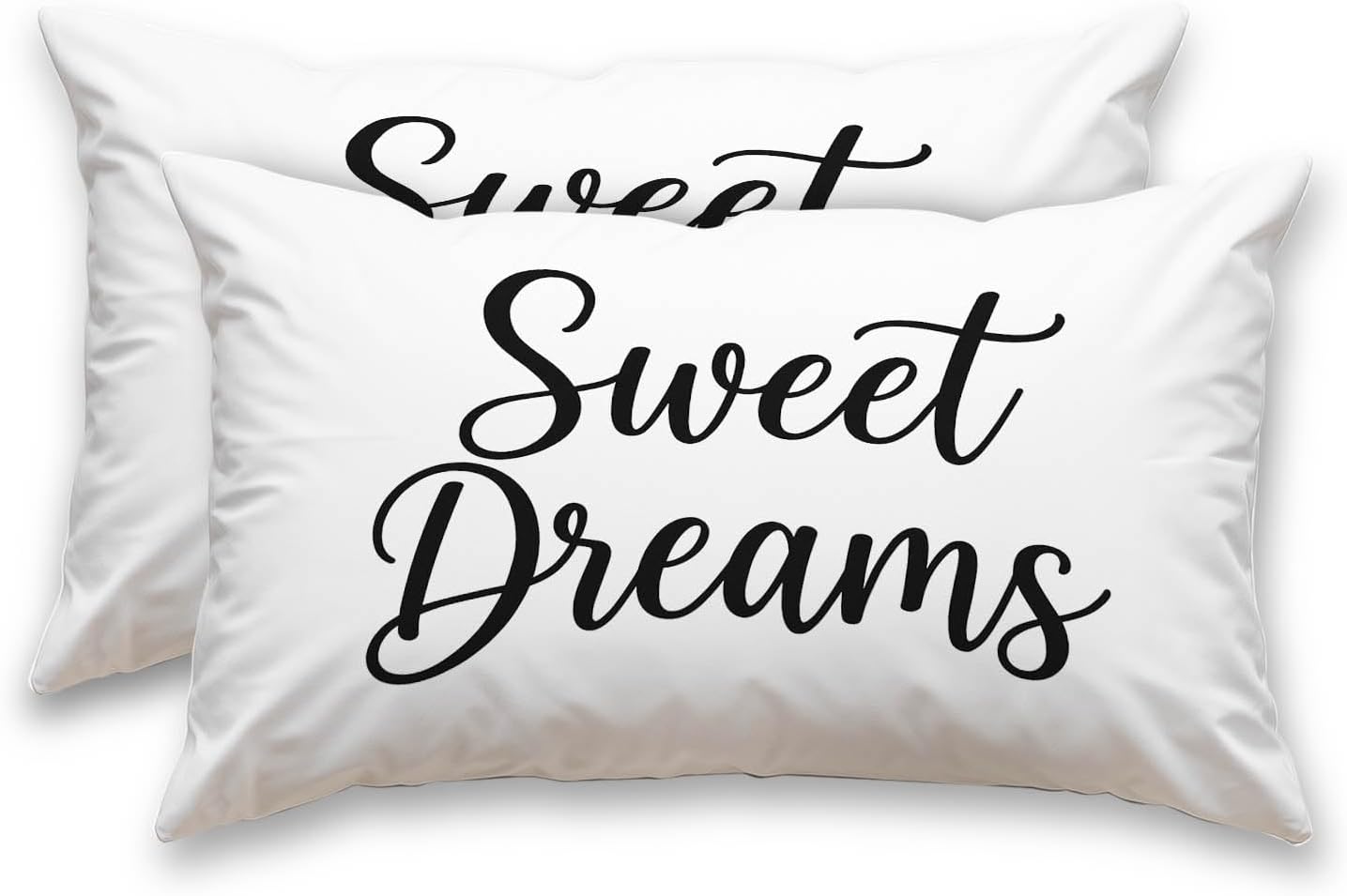 HOMETITUTE Pillow Covers Decorative Pack of 2 Satin 12x20 Inch Sweet Dreams Art Lumbar Throw Pillow Cases for Sofa Couch Living Room…