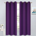 Yakamok Blackout Curtains Room Darkening Thermal Insulated with Grommet Window Curtain for Bedroom, 38 x 63 inch, Purple, 2 Panels