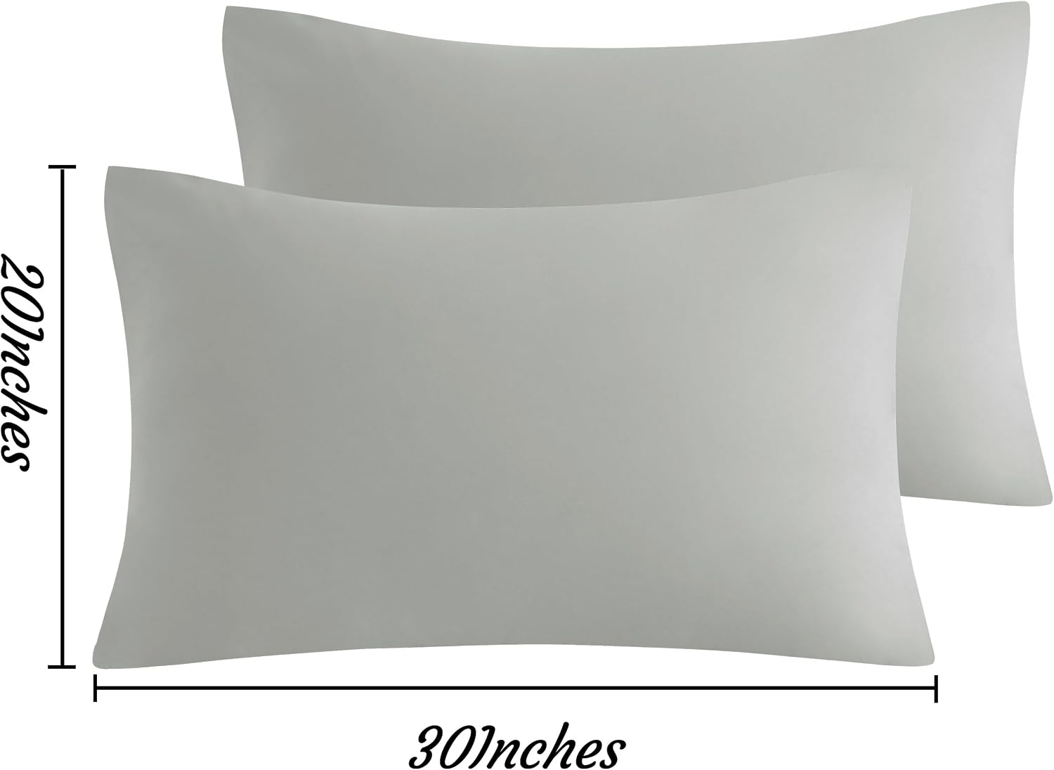 Ntbay Queen Pillow Cases Set of 2, 2 Pack Brushed Microfiber 20x30 Pillow Cases, Soft, Wrinkle, Fade, Stain Resistant Light Grey Pillow Cas…
