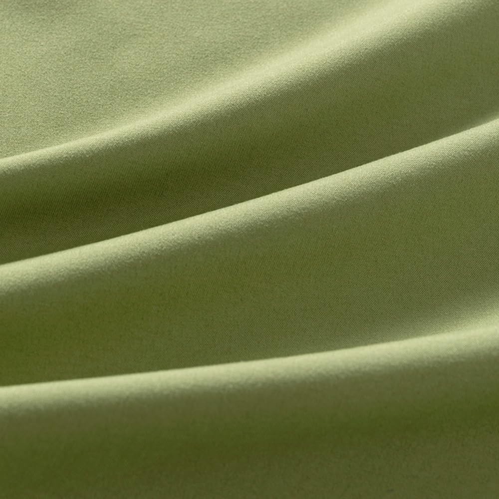 NookZuzu 2 Pack Microfiber Zipper Pillowcases, Soft Comfortable Not Shrink Olive Green Pillow Case, Standard Pillow Cases Set of 2 (20x26 I…