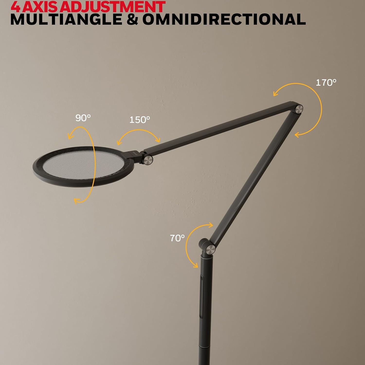 Honeywell LED Floor Lamp - F01BK SunturaluxTM Eye Caring Dimmable Standing Light with Remote, Bright Natural Daylight 5 Colors & 5…