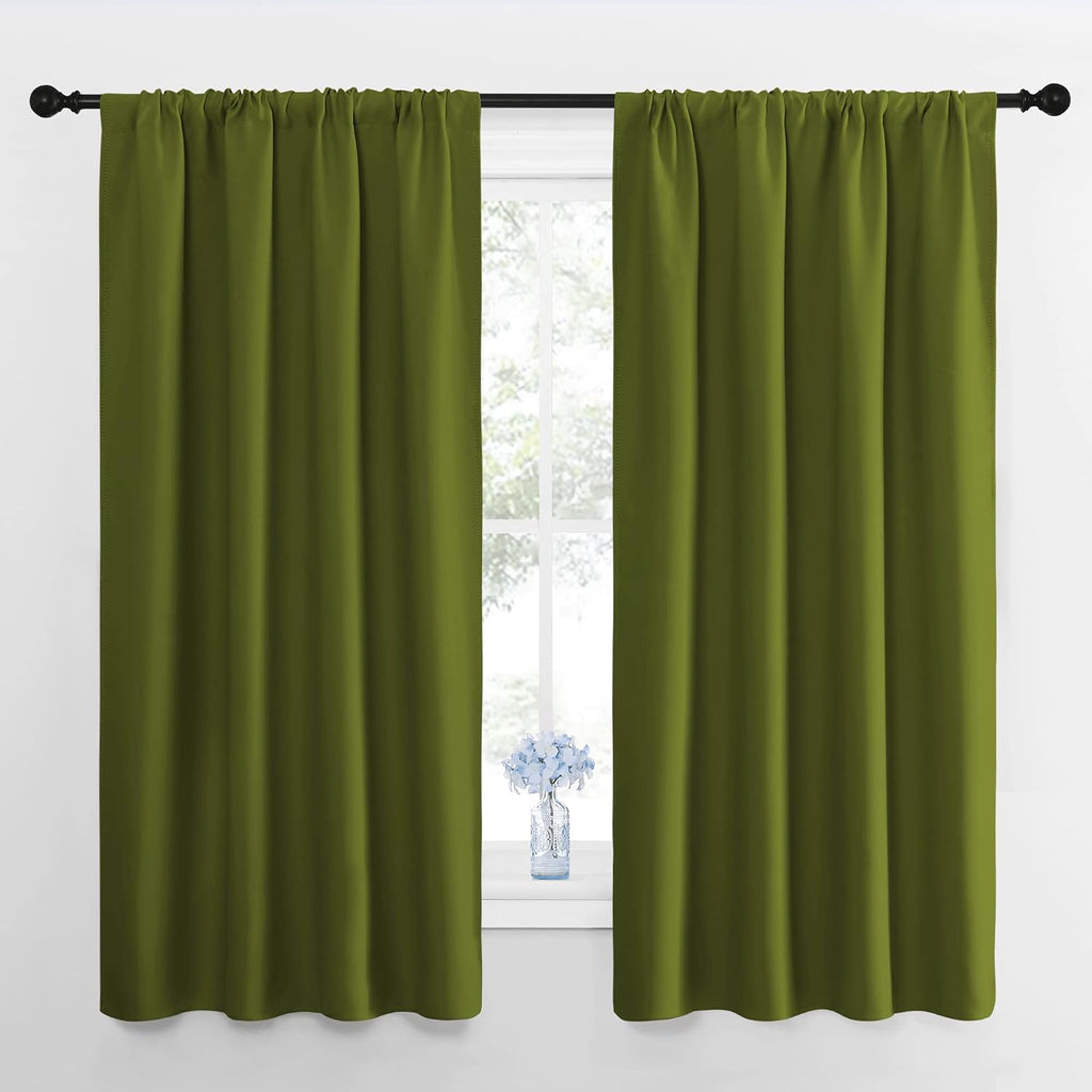 NICETOWN Window Curtains Blackout Drapes for Christmas Decoration, Thermal Insulated Solid Rod Pocket Blackout Curtains/Draperies for…