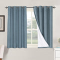 H.VERSAILTEX Linen Blackout Curtains 45 Inches Long 100% Blackout Thermal Insulated Textured Linen Look Curtain Draperies Anti-Rust…