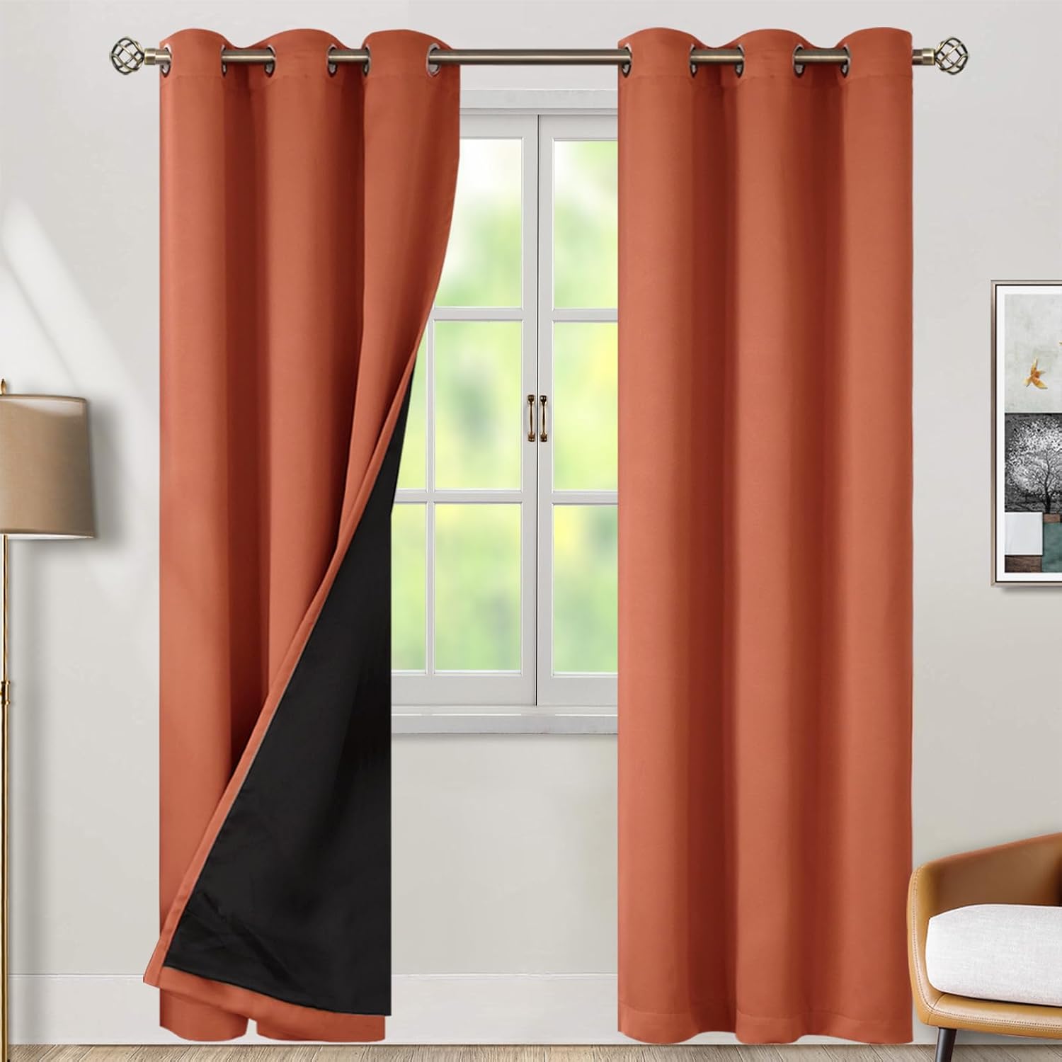 BGment Thermal Insulated 100% Blackout Curtains 84 Inch Length 2 Panels, Total Light Blocking Curtains for Bedroom, Grommet Window Drapes w…