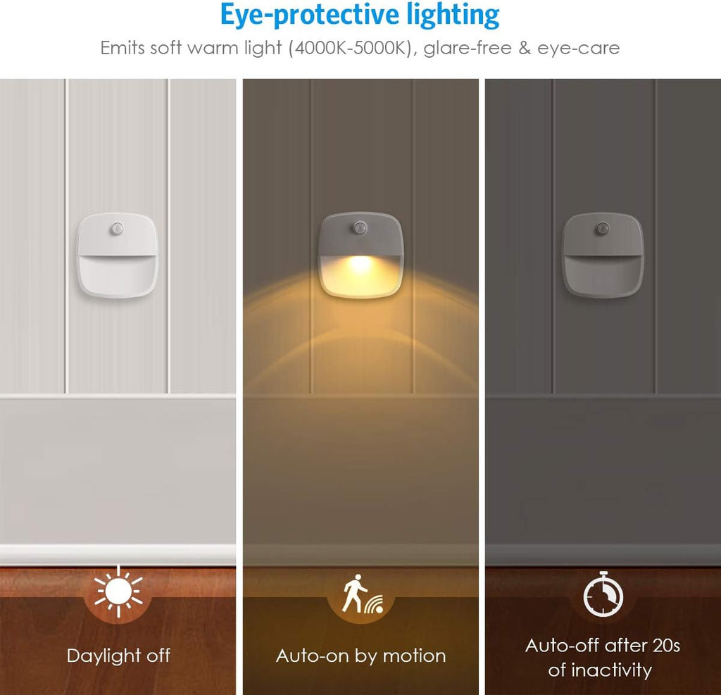 AMIR Motion Sensor Light Indoor, Upgraded Battery-Powered LED Night Light with PIR Technology for Bathroom, Kitchen, Stairs, Under…