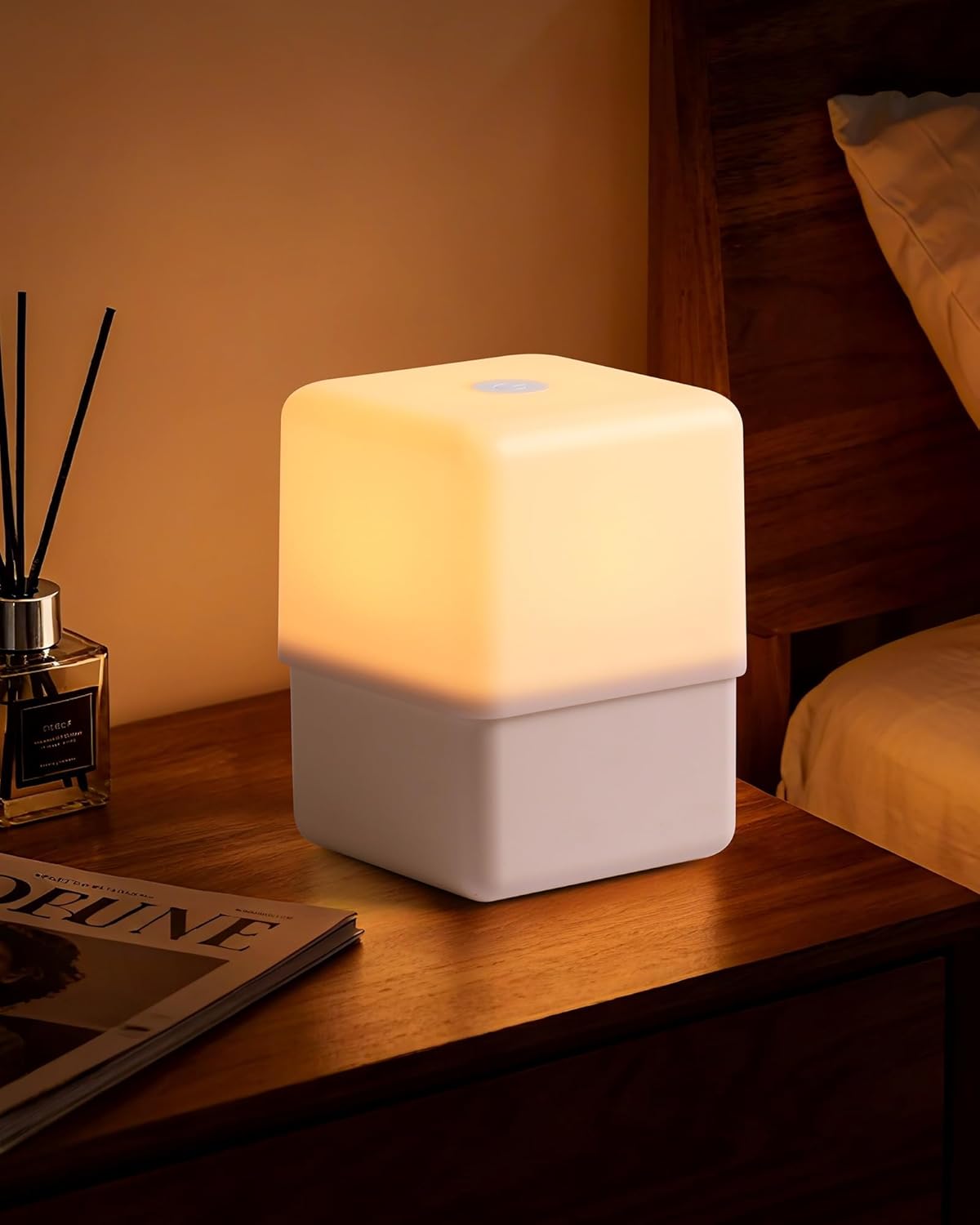 JJ&RY Cool Lift Touch Lamps for Nightstand, Cordless Warm Night Light for Baby Nursery/, Dimmable/2600K Amber/2000mAh Recharg…