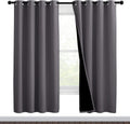 Nicetown Grey Full Shade Curtain Panels, Pair of Thermal Insulated & Energy Efficiency Blackout Curtains for Living Room Windows, Lined Sil…