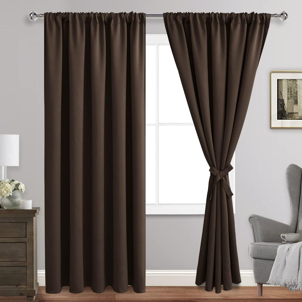 Jiuzhen Blackout Curtains for Bedroom - Thermal Insulated Room Darkening Noise Reducing, 70 x 84 Inch Length Curtains for Living Room, Set…