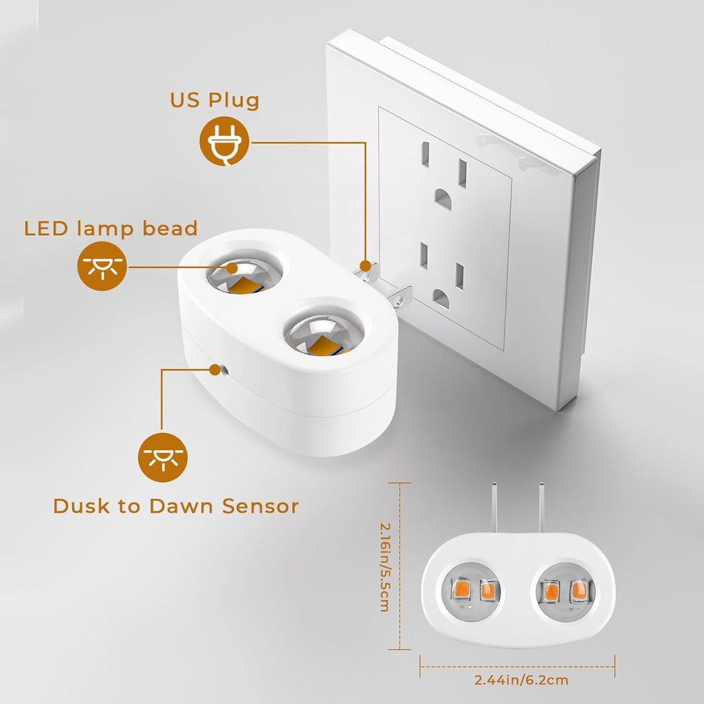 BMXKPO LED Night Lights Plug into Wall, Dusk to Dawn Auto-On/Off Night Light 5000K,1W Plug in Night Light for Hallway Bedroom Stairway 4…