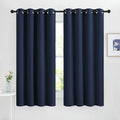 Nicetown Blackout Navy Curtains 63 inch Length - Window Treatment Energy Saving Thermal Insulated Room Darkening Solid Grommet Vtical Drape…