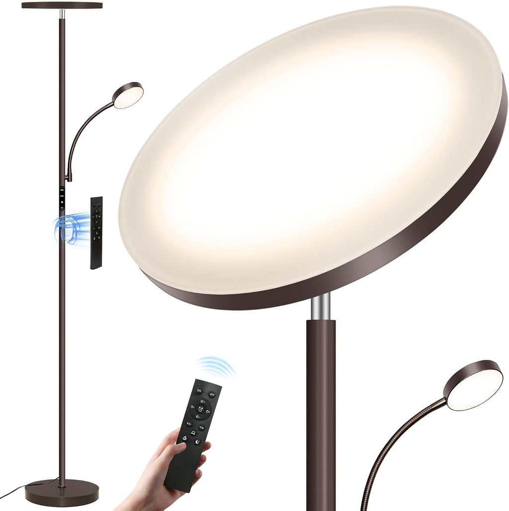 Floor Lamp-42W/4200LM Super Bright Floor Lamp, Dimmable 2-in-1 LED Floor Lamp for Bedroom, Torchiere Floor Lamps with Remote & Touch…