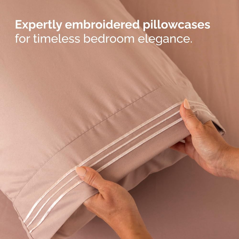Flex Top Split Head King 4 Piece Sheet Set - Ultra-Soft, Breathable & Cooling Bed Sheets Set - Hotel Luxury Bedding for Women & Men with…