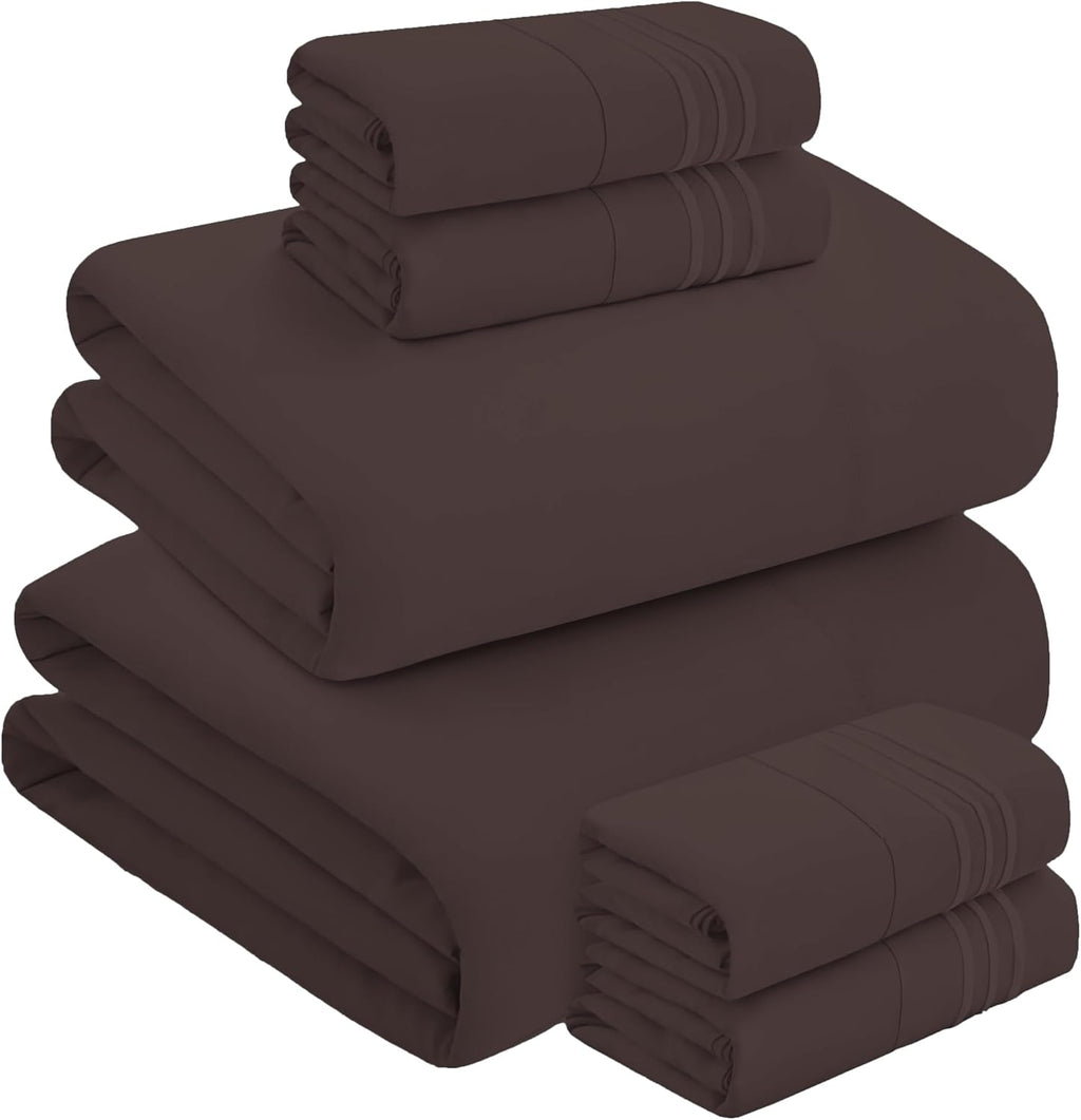MocassiLuxuryBedding Mocassi Luxury 4-Piece Sheet Set, Ultra Soft 1800 Hotel Quality Microfiber Sheet Set, Fits Mattresses Up to 18 to 24 I…