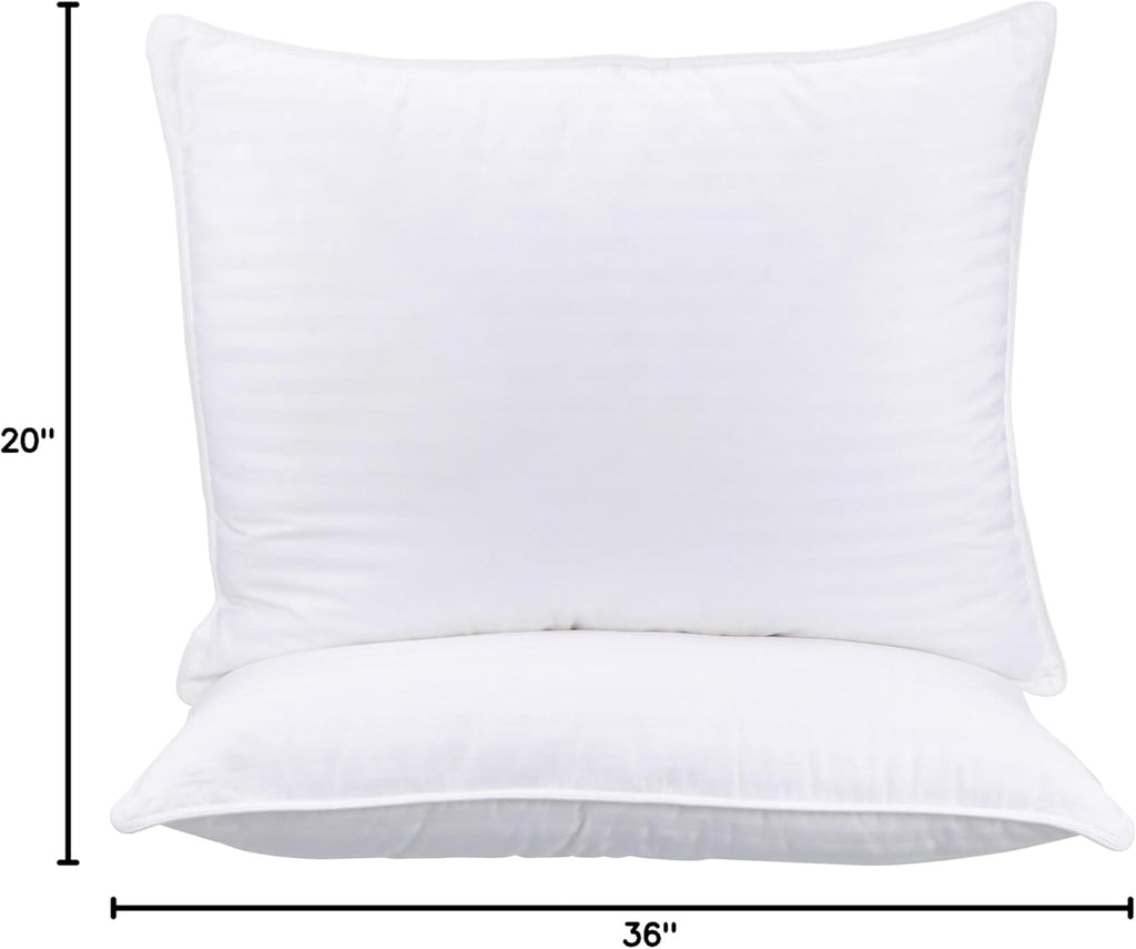 Sleep Restoration Gel Pillow - (2 Pack King) Best Hotel Quality Comfortable and Plush Cooling Gel Fiber Filled Pillow