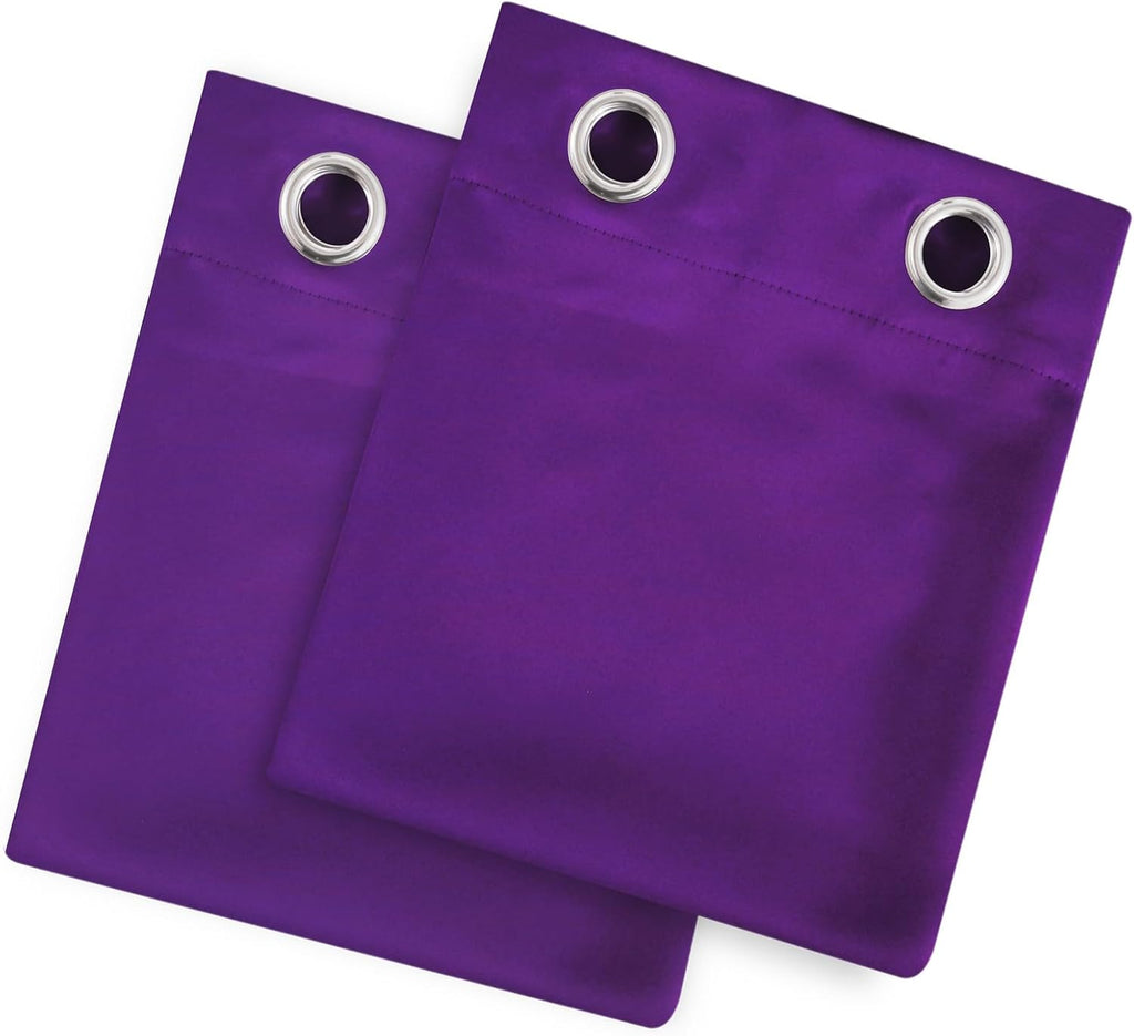 Lemomo Purple Blackout Curtains 42 x 54 Inch Length Set of 2 Panels Grommet Bedroom Curtains for Living Room 54 Inch silver