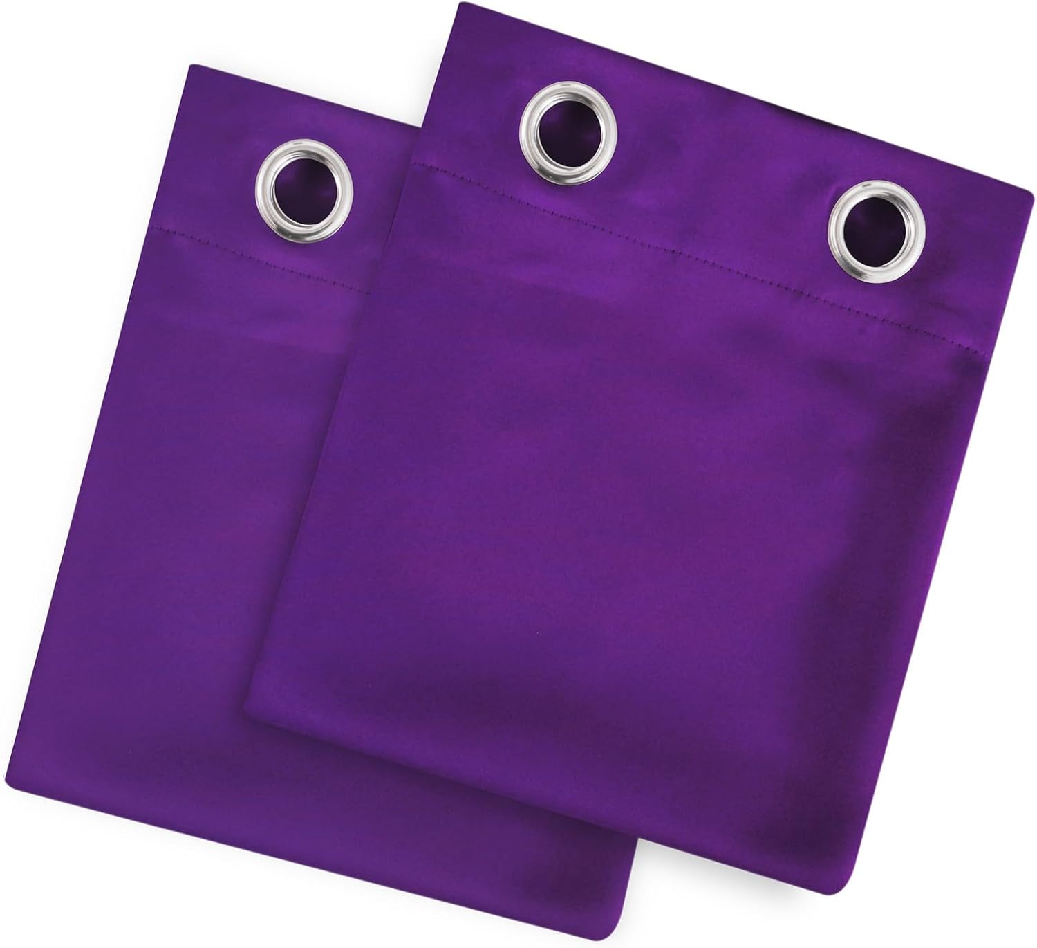 Lemomo Purple Blackout Curtains 42 x 54 Inch Length Set of 2 Panels Grommet Bedroom Curtains for Living Room 54 Inch silver