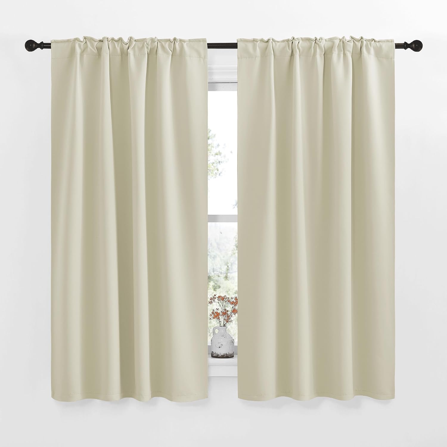 NICETOWN RV Curtains for Camper Windows - (Beige Color) 42x50 Inch, 2 Panels Set, Thermal Insulated Room Darkening Blackout…