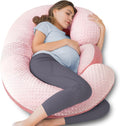 Queenrose QUEEN ROSE Pregnancy Pillows - E Shaped Pregnancy Pillows for Sleeping, Detachable Body Pillow for Pregnant Side Sleeper, Pink Ve…