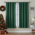 Simplebrand Ava Ever Green Blackout Curtains for Bedroom 63 Inch Length 2 Panels Set, Thermal Insulated Energy Saving Rod Pocket Window Tre…