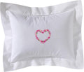 JacarandaLiving Jacaranda Living Embroidered Boudoir Pillow Cover – Handcrafted Embroidery, Fine Italian Cotton, 12" x 16" Decorative Pillo…