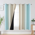 Estelartextiler Estelar Textiler Aqua and Beige Blackout Curtains & Drapes for Bedroom, Thermal Insulated Ombre Blackout Drapes, Room Darke…