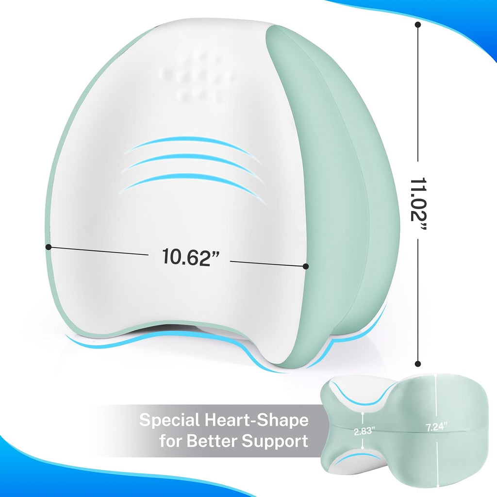TranquilMoments Knee Pillow for Side Sleepers, Leg Pillow with Washable Cover, Memory Foam Leg Pillow for Side Sleeping, Heart-Shape…