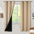 BGment Thermal Insulated 100% Blackout Curtains for Bedroom with Black Liner, Double Layer Full Room Darkening Noise Reducing Grommet Curta…
