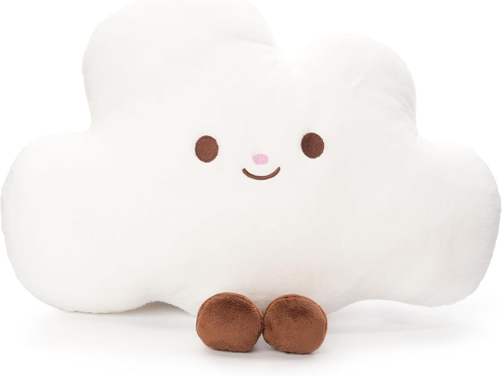 WEIGEDU Cloud Stuffed Animal Plush Toy Cute White Sky Pillow with Legs Soft Weather Theme Gift for Kids Baby Nursery Decor 12 Inch