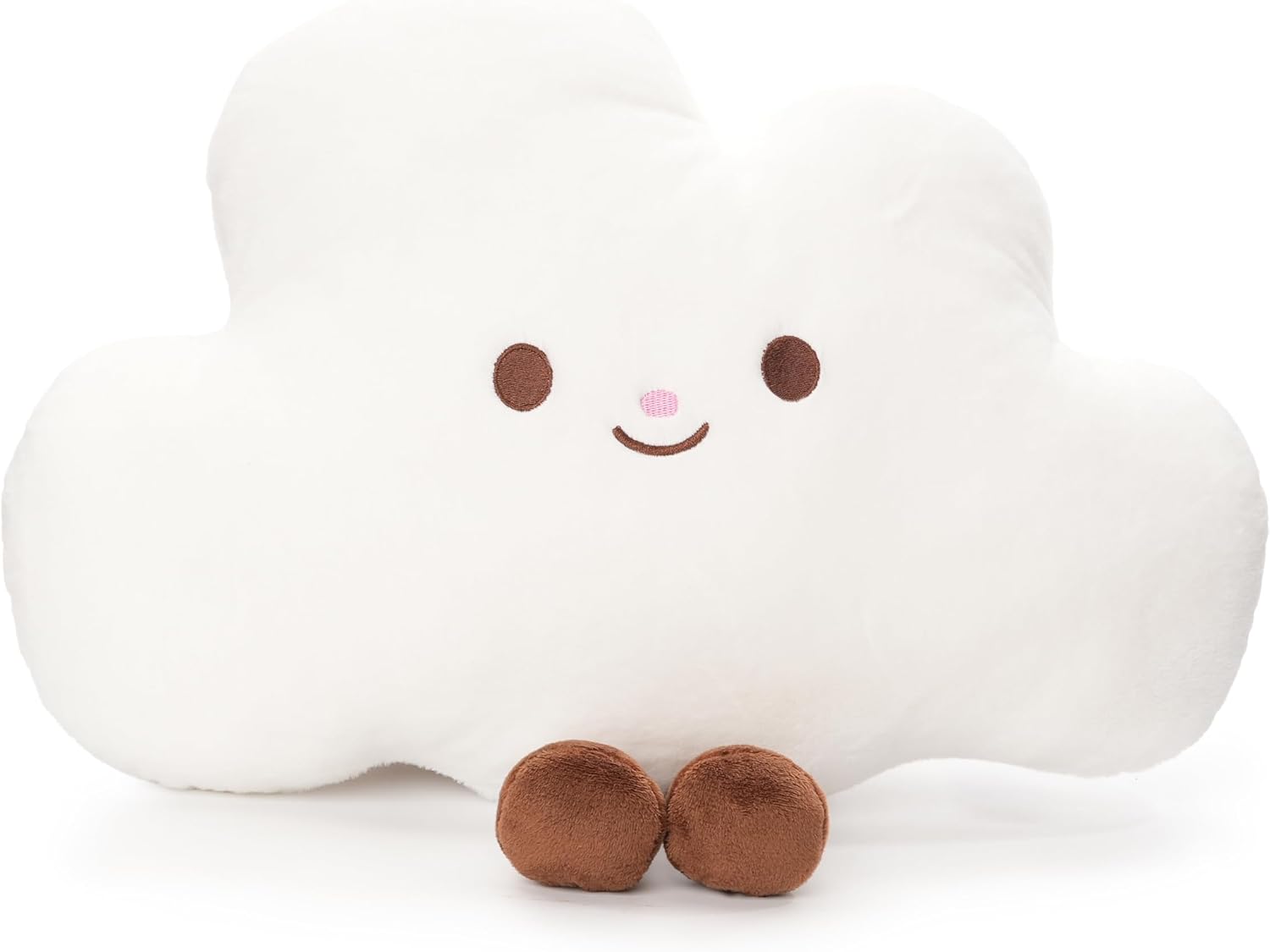 WEIGEDU Cloud Stuffed Animal Plush Toy Cute White Sky Pillow with Legs Soft Weather Theme Gift for Kids Baby Nursery Decor 12 Inch