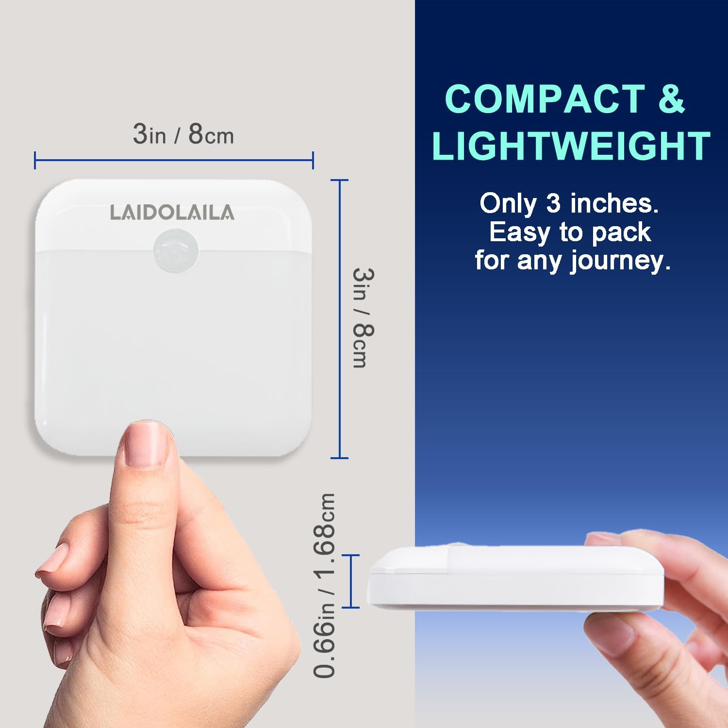 Laidolaila 2 Pcs Magetic Night Light Motion Sensor Cruise Ship Approved with USB Cable LED Rechargeable Battery for Indoor Use in Bathroom…