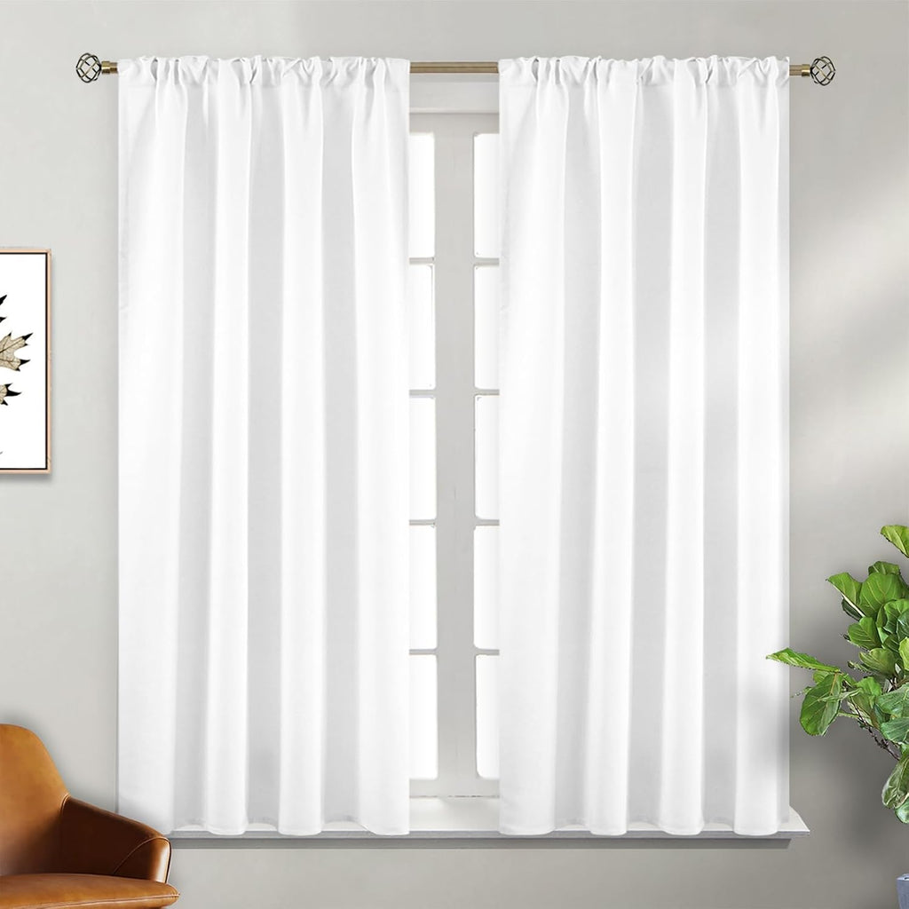 BGment Window Curtains for Bedroom - 45 Inch Rod Pocket and Back Tab Thermal Insulated Room Darkening Curtains for Living Room, 2 Curtain P…